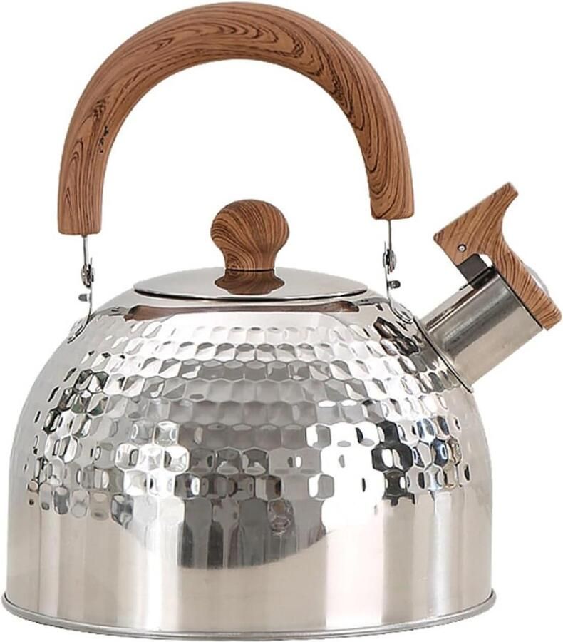 Theeketel Kookplaat Waterketel Roestvrij Staal Water Koken Anti-heet Handvat 3 Liter Zilver