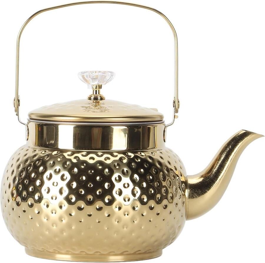 Theeketel Kookplaat Waterketel Theepot Thee Zetten Met Zetgroep 1.5 Liter Goud