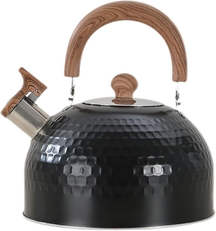 Theeketel Kookplaat Waterkoker Fluitketel Water Koken Anti-heet Handvat 3 Liter Zwart