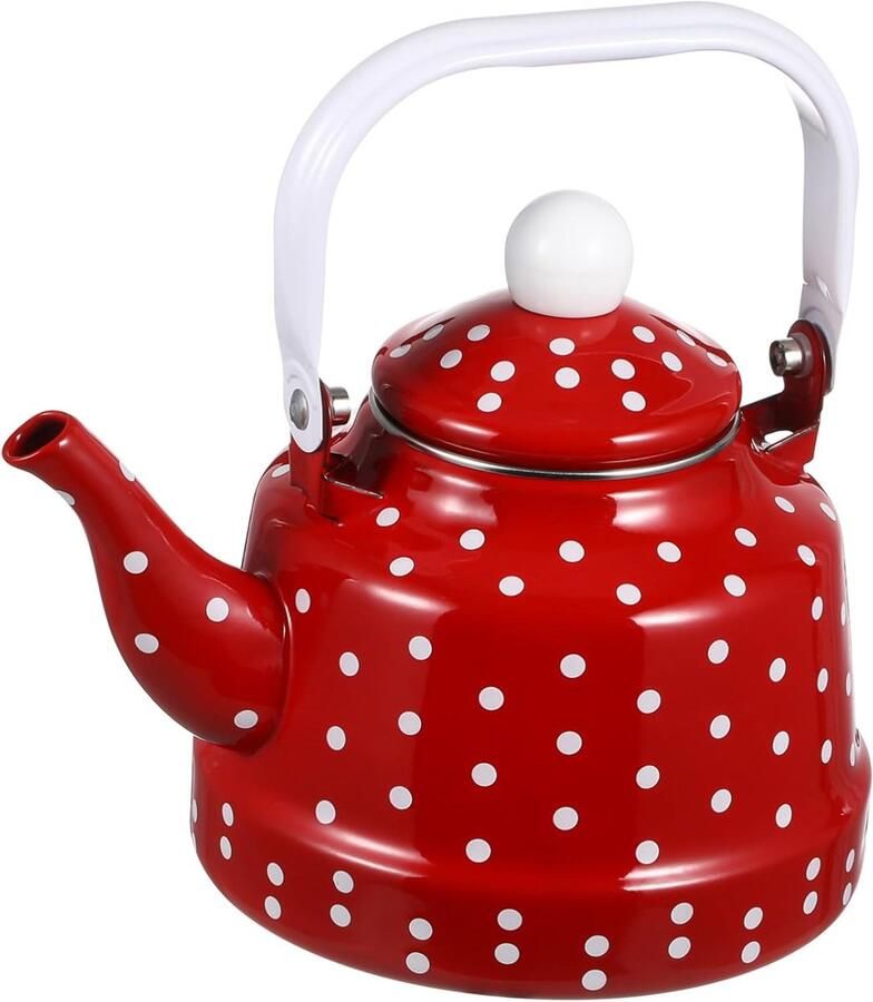 Theeketel met filter Waterkoker retro Thee zetten thuis Hittebestendig schenktuit 17 x 8 cm Rood