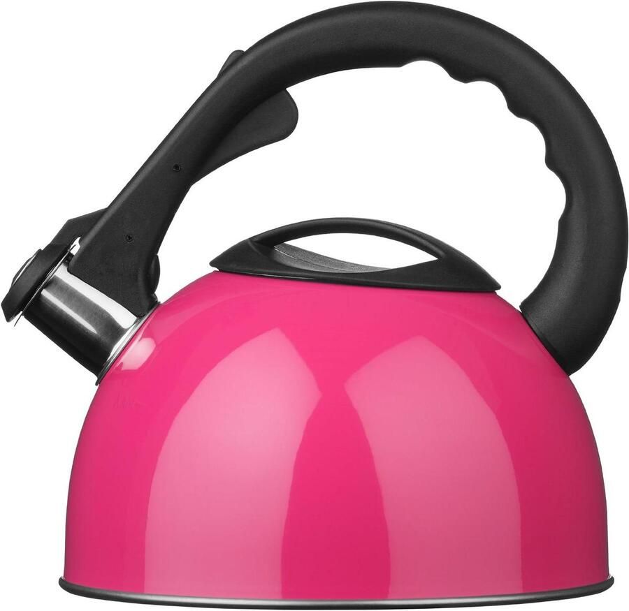 Theeketel met fluitje Waterkoker Koffie thee zetten Eén druk op knop 2.5 Liter Roze