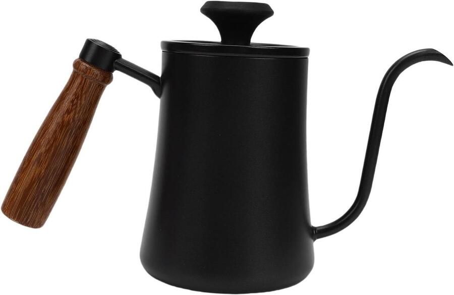 Theeketel met thermometer Koffieketel Waterpan Zachte koffie zetten Nauwkeurige schenktuit 500 ml Zwart