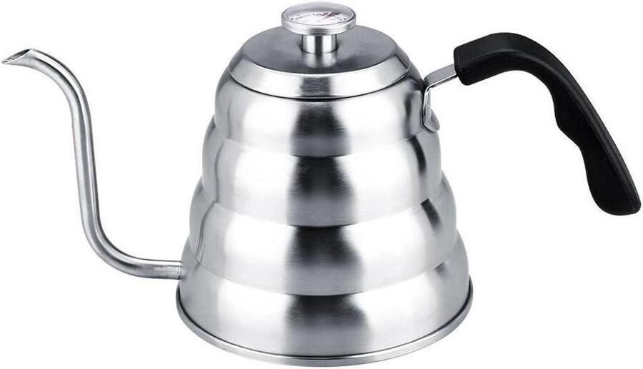 Theeketel met thermometer Waterketel RVS Thee Zetten Nauwkeurige temperatuur 12 Liter Zilver