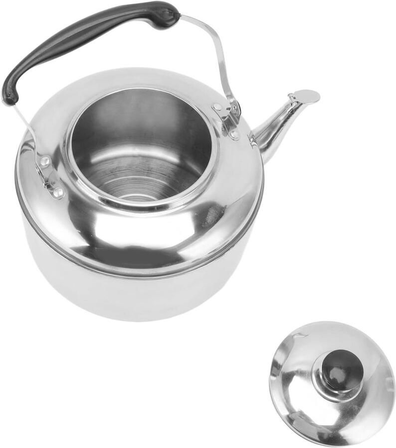 Theeketel Roestvrij Staal Waterketel Fluitketel Snel Water Koken Grote Capaciteit 5.5L 27x24x18 cm Zilver