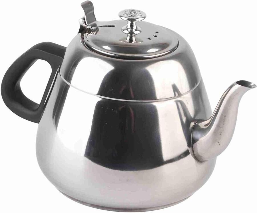 Theeketel Roestvrij Staal Waterketel Theepot Koffie en Thee Zetten Ergonomische Handgreep 1.5 Liter Zilverkleurig