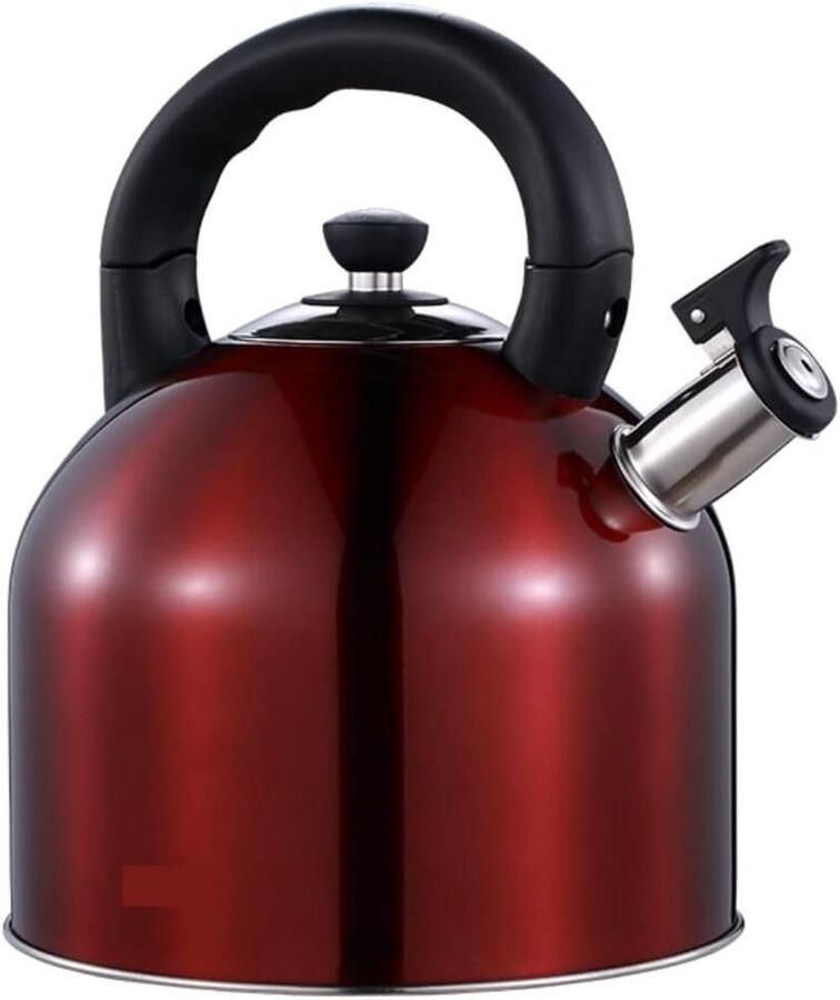 Theeketel Roestvrij Staal Waterkoker Fluitend Water Koken Met Fluitfunctie 5L Rood