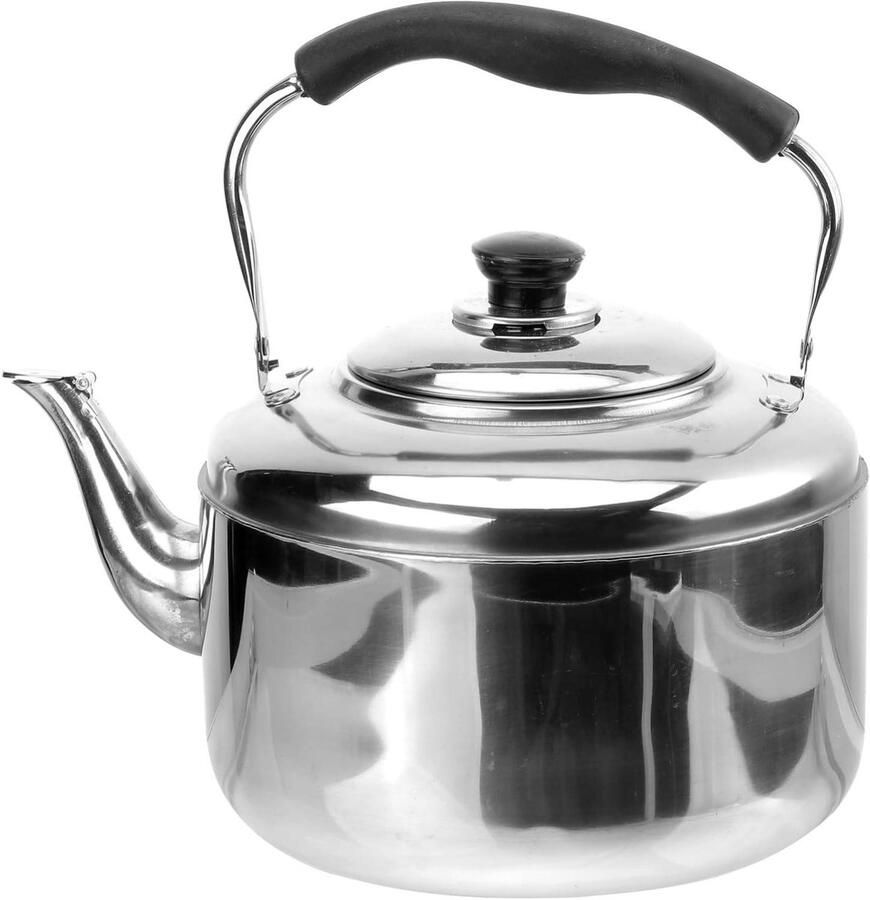 Theeketel Roestvrij Staal Waterkoker Fornuis Water Koken Luid Fluitend Geluid 5.5 Liter Zilver