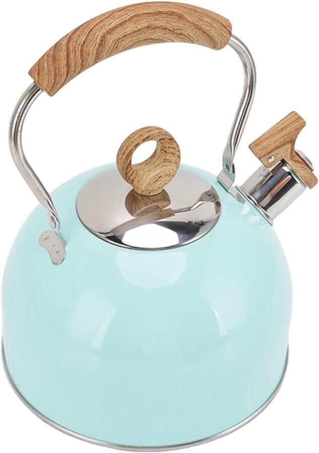 Theeketel Roestvrijstaal Waterketel Fornuis Snel Water Koken Hoorbare Fluitfunctie 25 Liter Zilverkleurig