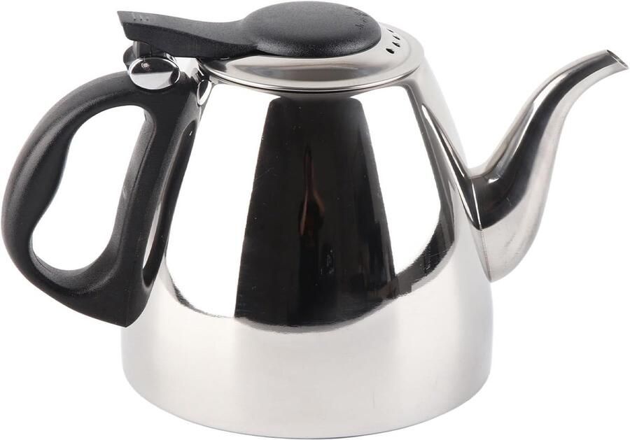 Theeketel Roestvrijstaal Waterketel Fornuis Thee Zetten Ergonomisch Handvat 1.5 Liter Zilver