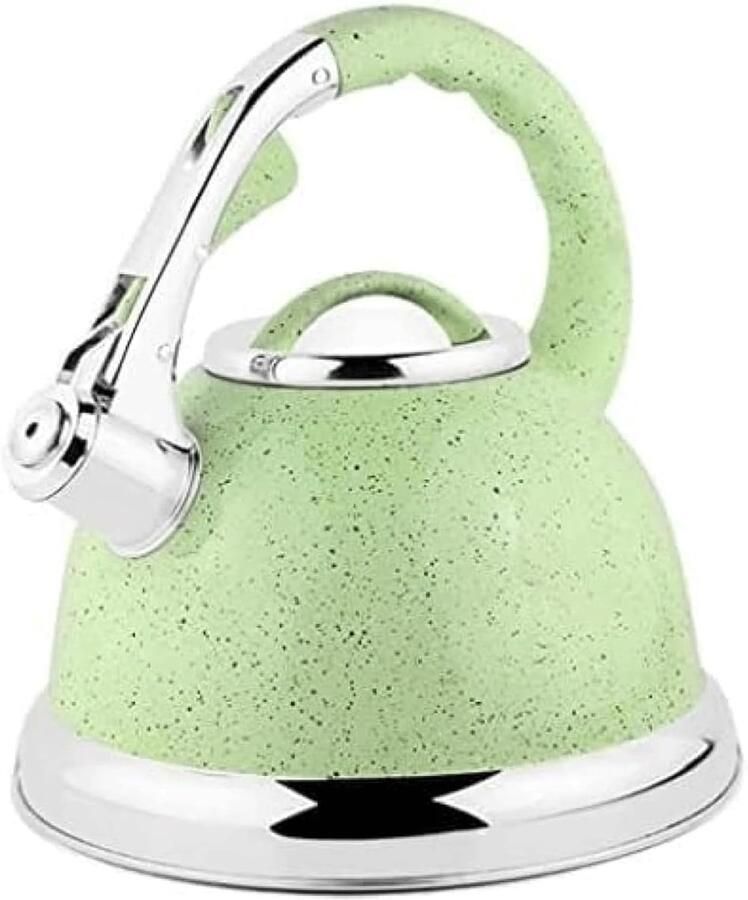 Theeketel Roestvrijstaal Waterketel Fornuis Thee Zetten Hoorbaar Fluitje 3.5 Liter Zilver