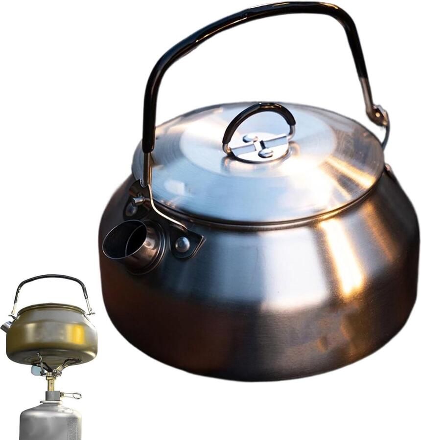 Theeketel RVS Waterkoker Fornuis Dranken Warm Houden Ergonomische Handgreep 08 Liter Inhoud