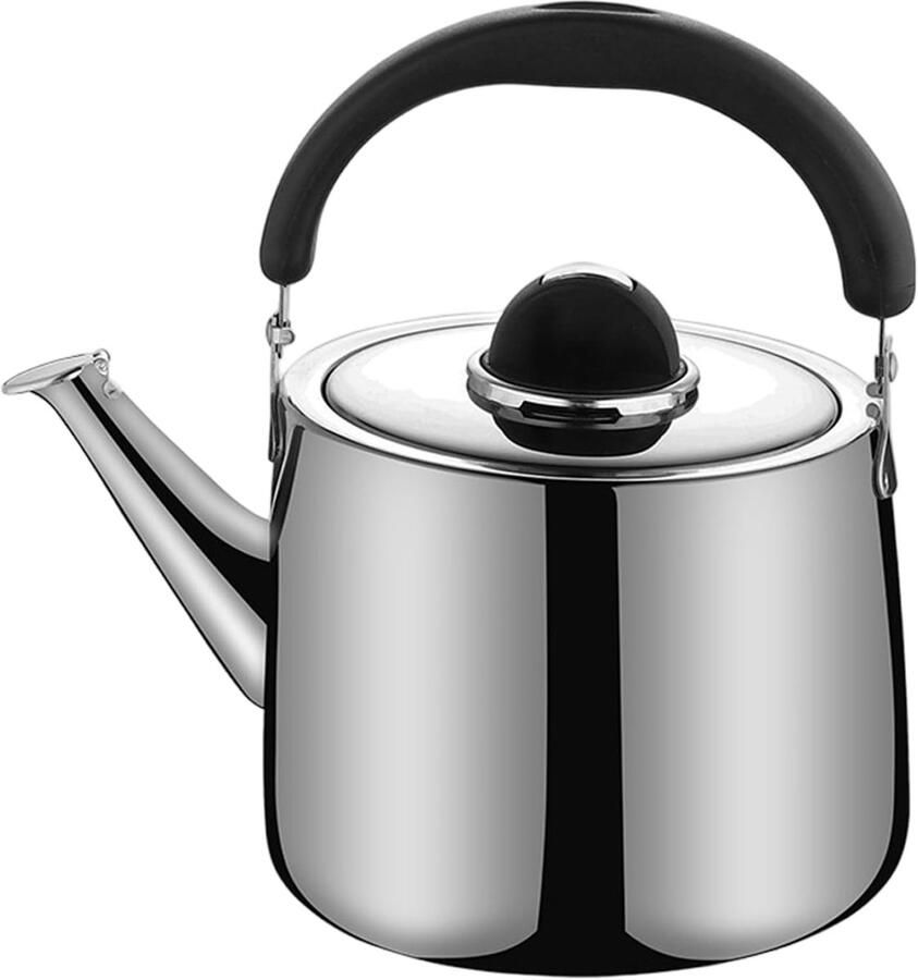 Theeketel RVS Waterkoker Fornuis Thee Zetten Luid Fluitalarm 2 Liter Zilver
