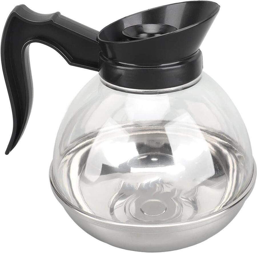 Theeketel Waterkoker Koffieketel Theepot Koffie en Thee Zetten Hittebestendig Glas 1700 ml Zilver