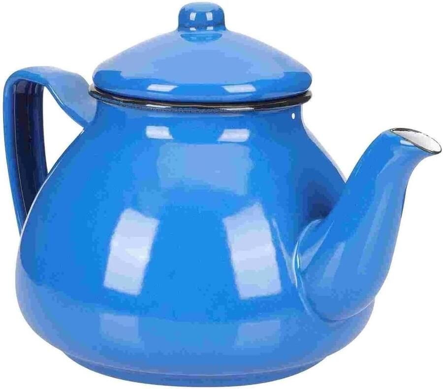 Theeketel Waterkoker emaille Thee zetten Geschikt voor inductie 1 Liter Blauw