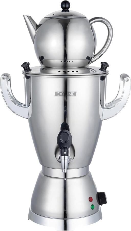Theekoker Samowar Waterketel Warmhouder Thee Zetten Horeca Snelle Verwarming 4 Liter Capaciteit Zilver