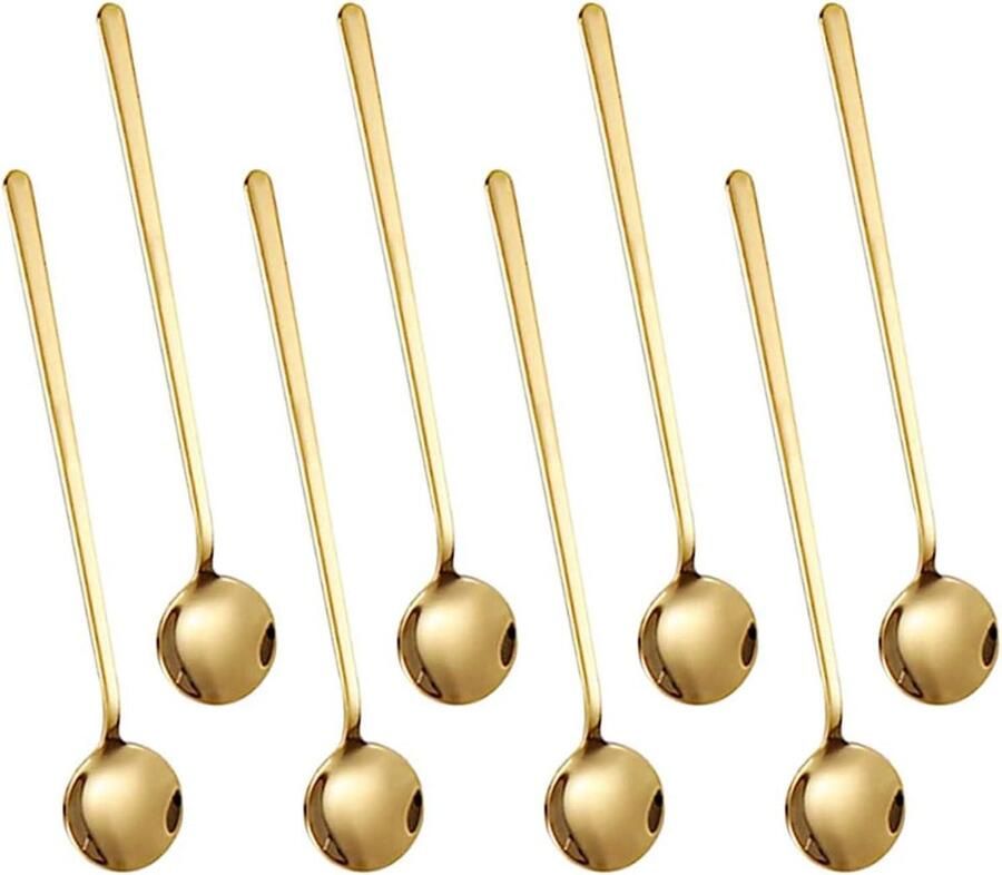 Theelepels Goud Kleine lepels Dessert en koffie Roestvrij staal 12 stuks Goud