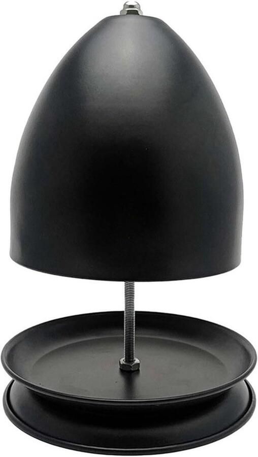 Theelicht Heater Kaars Oven Gezellige Sfeer Dubbelwandig Metaal 17.5x27cm Zwart