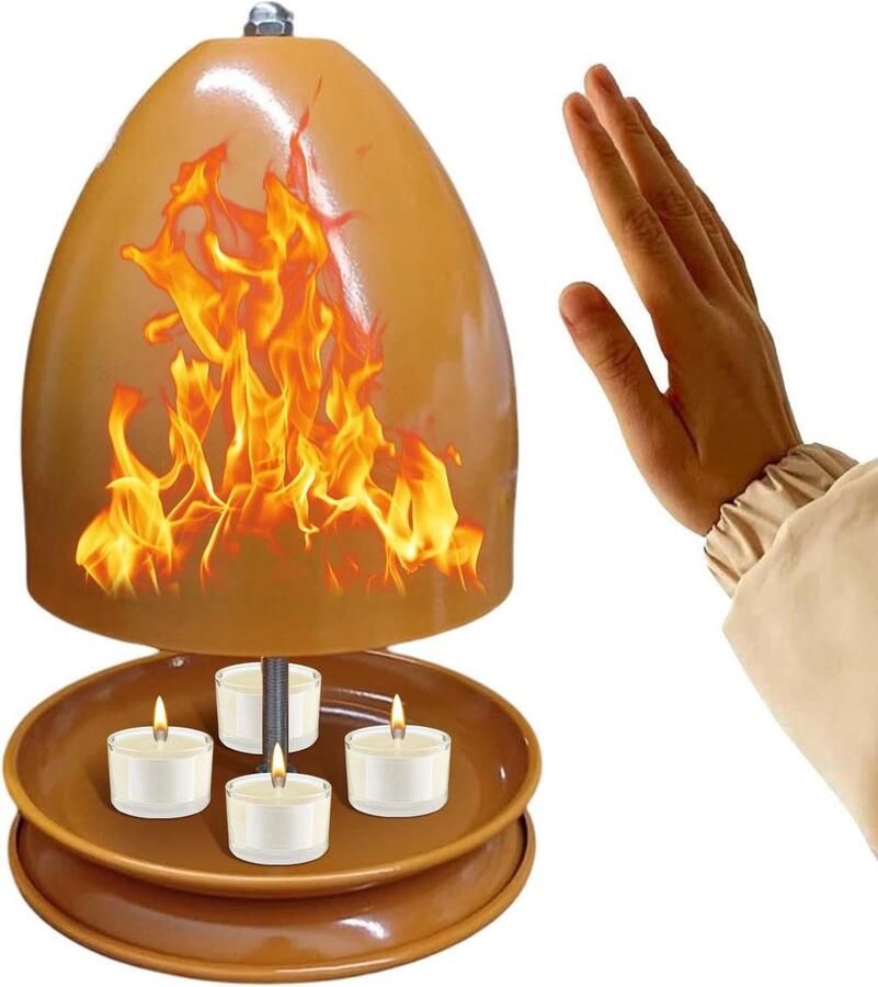 Theelicht Oven Kaarsen Verwarmer Ruimte Verwarmen Dubbele Wand 175 x 27 cm Oranje