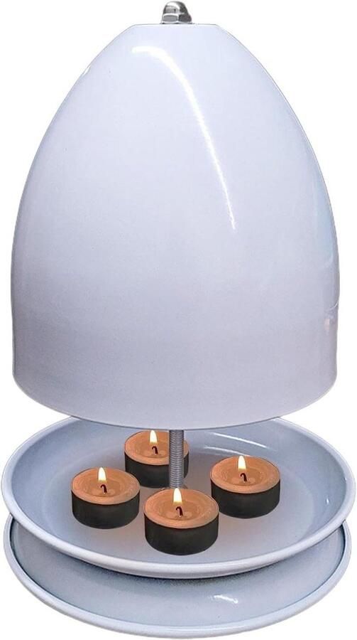 Theelicht Oven Kaars Heater Sfeervolle Verwarming Dubbelwandig Metaal 17.5cm Basis Diameter Wit - Foto 2