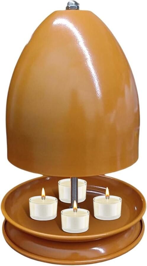 Theelicht Oven Kaarsen Radiator Sfeer Creëren Warmte Verdeler 17.5x27cm Oranje