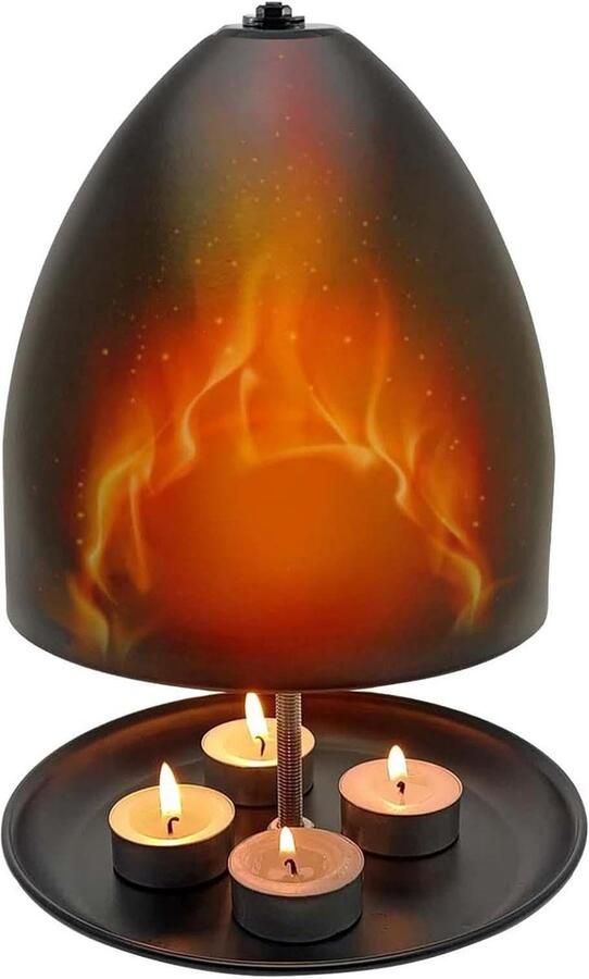 Theelicht Oven Kaarsverwarmer Kamer Ruimte Verwarmen Gelijkmatige Warmte 17.5 x 26 cm Mat Zwart
