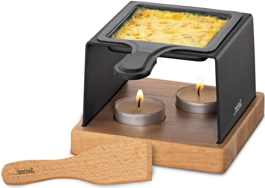 Theelicht Raclette Kaas Grill Spontaan Genot Zonder Stroom 1 Persoon zwart