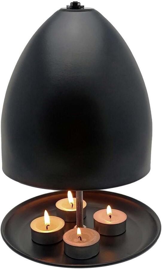 Theelicht verwarmer Kaars oven Warmte creëren Grote capaciteit 17.5 cm diameter Zwart