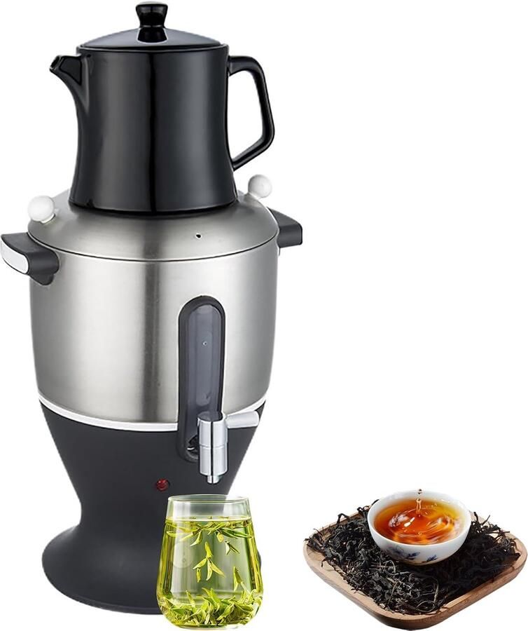 Theemaker Elektrisch Dubbele Potketel Thuis en Kantoor Grote Capaciteit 6L 3 8 kg Wit Zwart