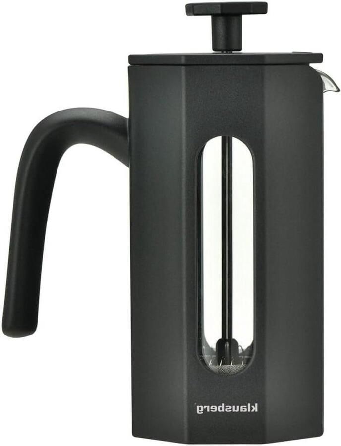 Theemaker Koffiezetapparaat French Press Warme Dranken Zetten Moderne Achthoekige Vorm 350 ml Mat Zwart