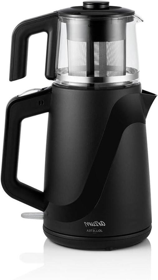 Theemaker met Theepot Theekoker Waterkoker Thee Zetten Warmhoudfunctie 2 Liter Zwart