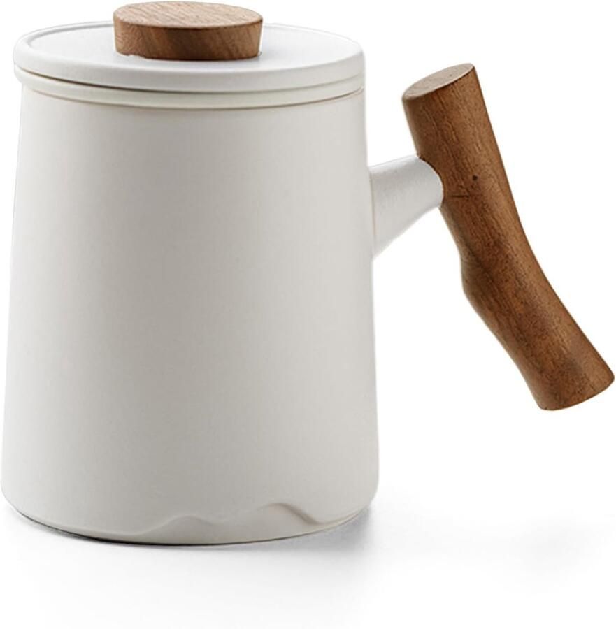 Theemok met deksel en zeef 360 ml (wit)