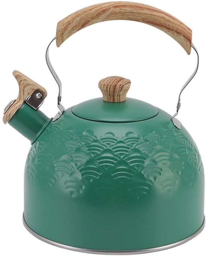 Theepot 2.5L RVS Fluitketel met ergonomische anti-verbrande handgreep