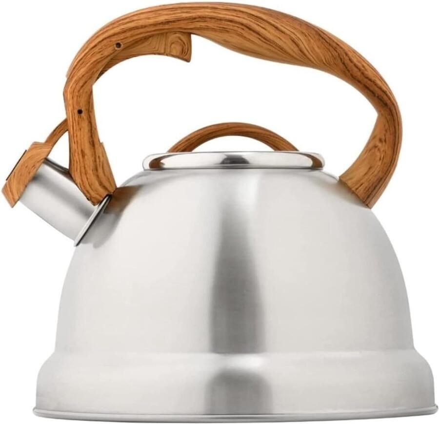 Theepot Fornuis Waterkoker Ketel Dranken Koken Automatisch Fluit Signaal 35 Liter Zilverkleurig