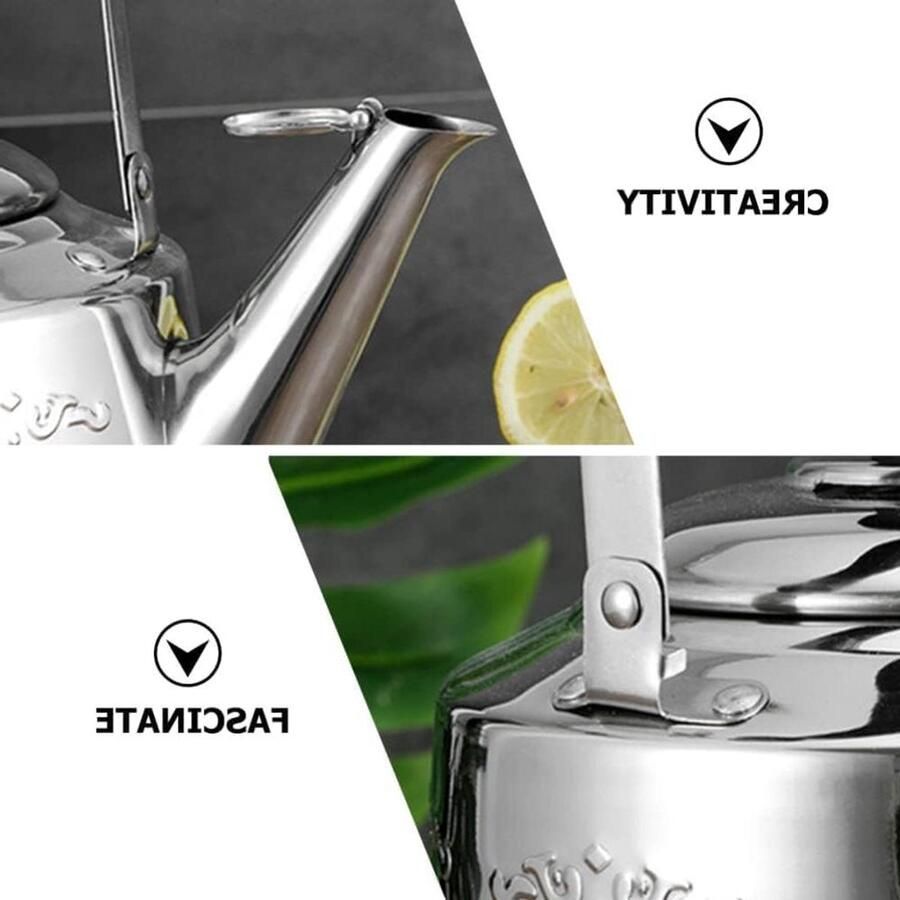 Theepot Gasfornuis Waterkoker RVS Water Koken Fluitfunctie Grote Inhoud Geel