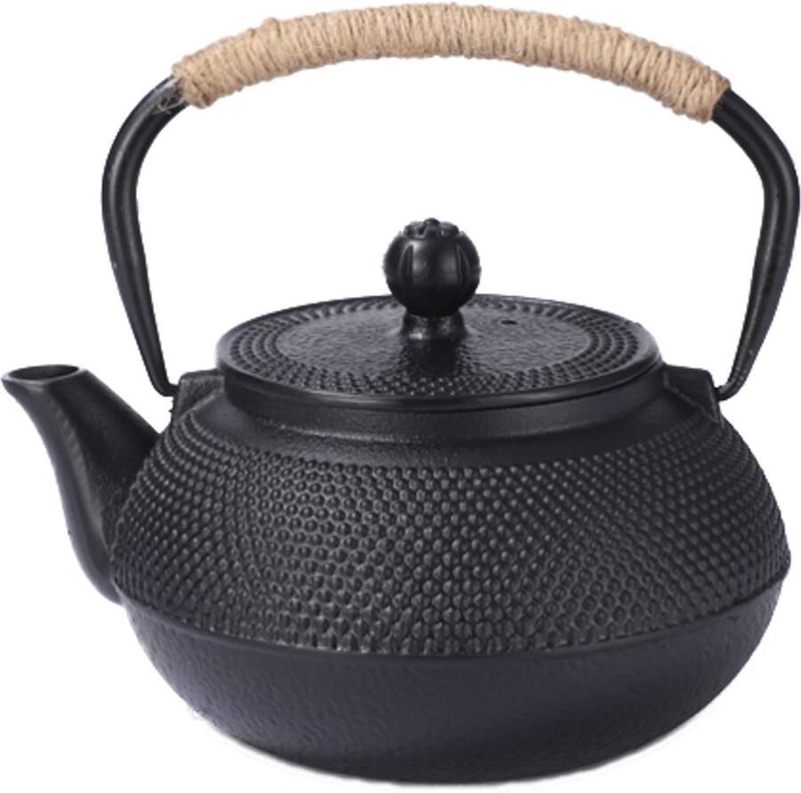 Theepot gietijzer Waterkoker retro Waterkoker zwart Kettle Zwart Gietijzer 900 ml