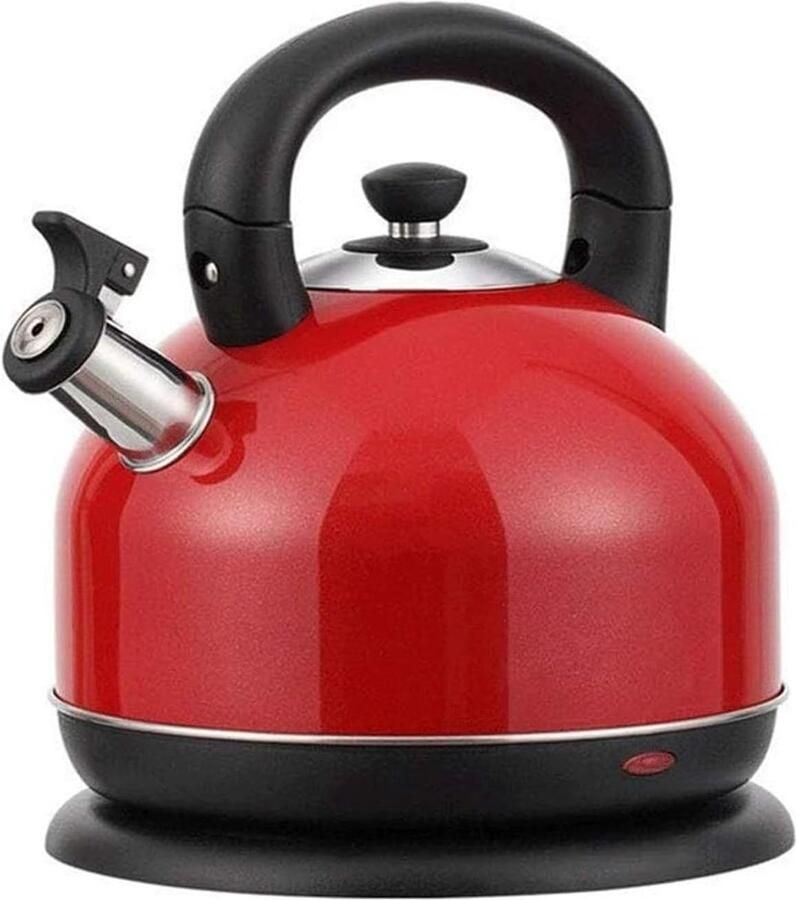 Theepot Ketel Waterkoker RVS Thee Zetten Grote Capaciteit 3L Rood