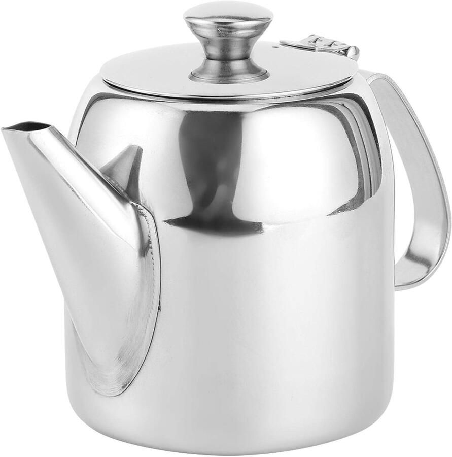 Theepot Koffiepot Waterkoker Kan Warme Dranken Serveren Korte Uitloop 500ML Zilver