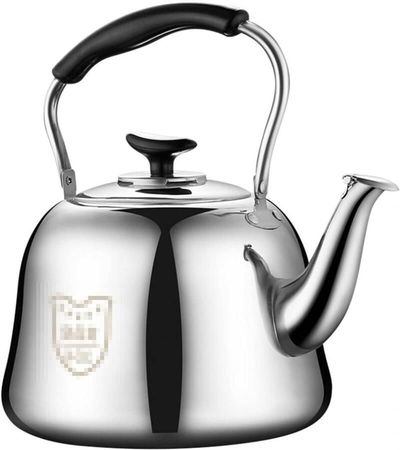 Theepot met fluit Waterkoker Water koken Roestvrij staal 4 liter Zilverkleurig