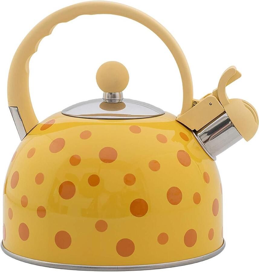 Theepot met Fluitje Waterkoker RVS Thee Zetten Snelle Verwarming 2.5L Rood