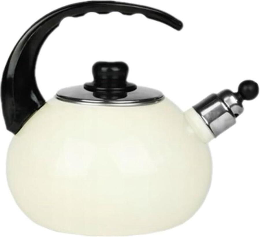Theepot met fluitje Waterkoker Water koken Geschikt voor alle warmtebronnen 2.5L Wit