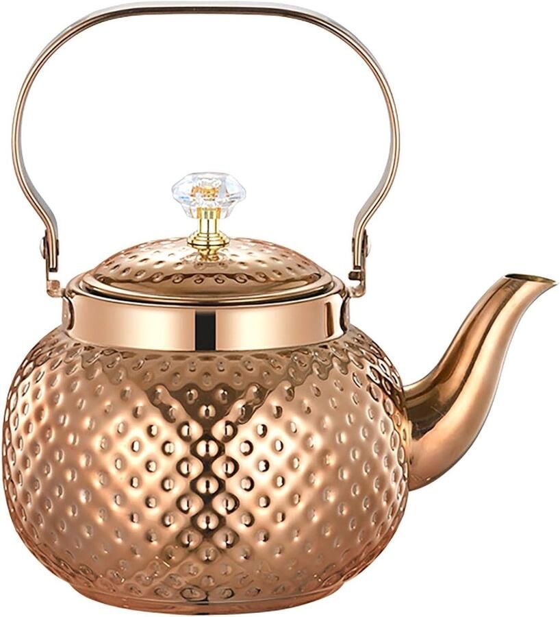 Theepot met Lek Waterkoker Theepot Water Koken Met Theefilter 1.2 Liter Rosé Goud