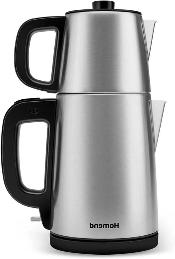 Theepot met Waterkoker Theeapparaat RVS Thee Zetten Dubbele Functie 1.8 Liter Zwart