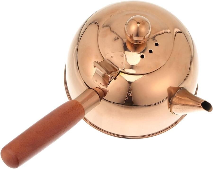 Theepot Met Zijgreep Waterkoker Theepot Water Koken Platte Bodem 500 ml Rosé Goud