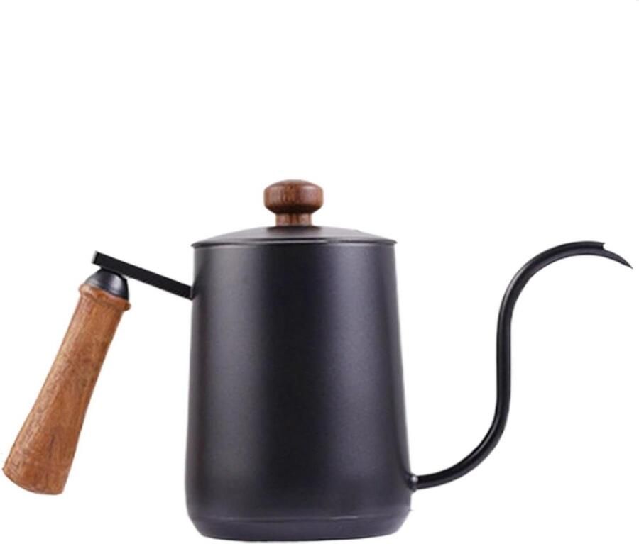 Theepot met Zwanenhals Waterkoker Koffiepot Nauwkeurig Gieten Roestvrijstalen Constructie 600 ml Zilver