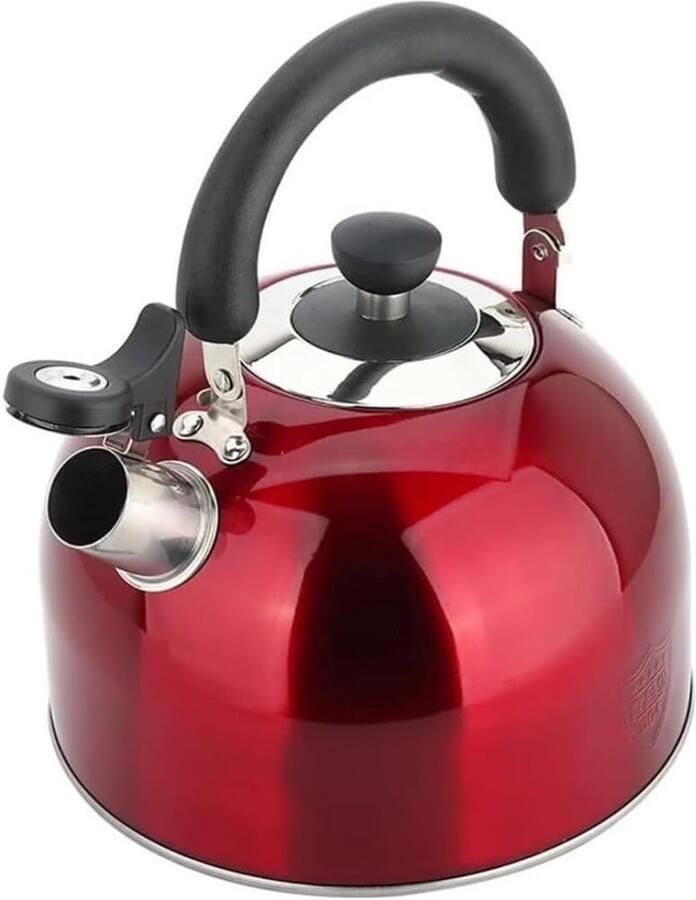 Theepot Roestvrij Staal Fluitketel Waterkoker Water Koken Hoogwaardig 304 Staal 3 Liter Rood