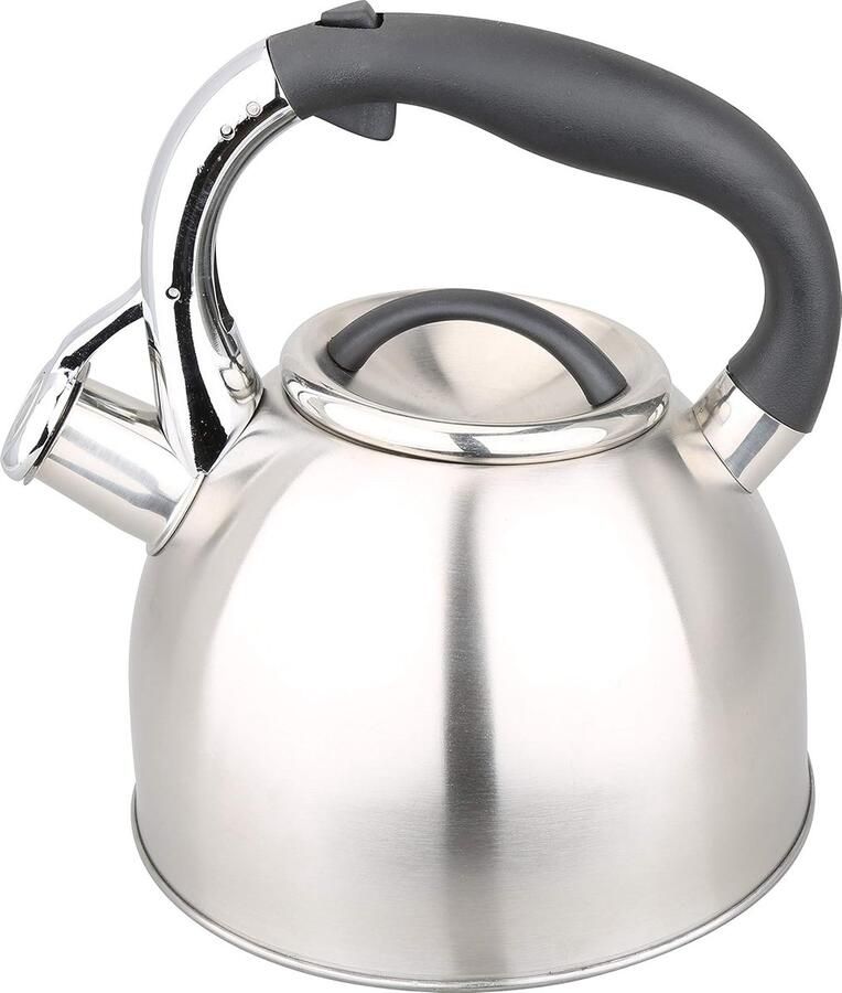 Grote theepot Waterkoker fluitketel Water koken Voor alle warmtebronnen 3 Liter Grijs