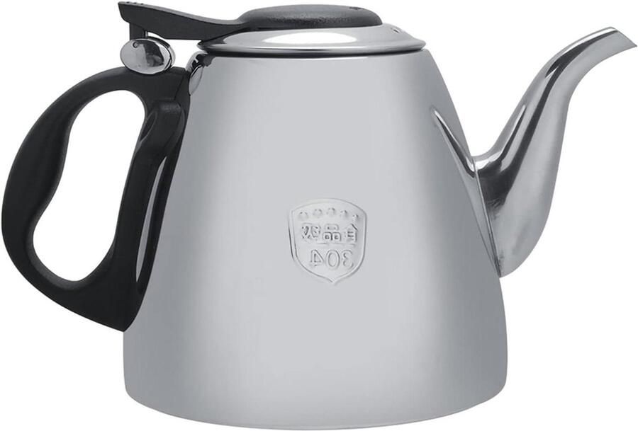 Theepot RVS Waterkoker Thee Zetten Universele Bodem 1.5 Liter Zilverkleurig