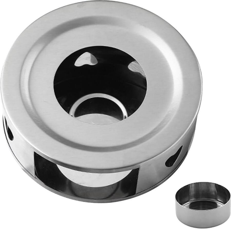 Theepot Verwarmer Thee Warmhouder Keuken Tafel Draagbaar Fornuis 15 x 15 x 5.5 cm Zilver