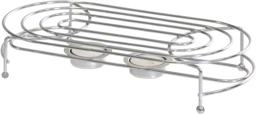 Theepot Warmer Theewarmer Warmhoudplaat Dranken Warm Houden Dubbele Theelichthouder 28.5 cm Zilver