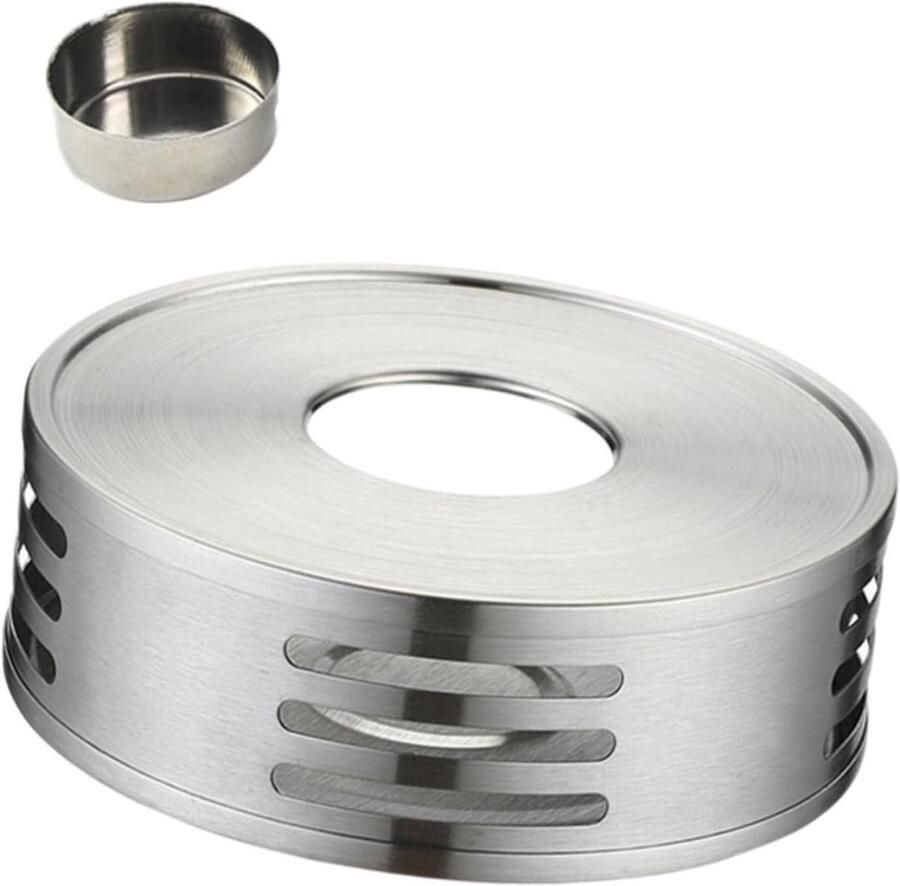 Theepot Warmhouder Thee Fornuis Dranken Warm Houden Roestvrij Staal 15.3 cm Zilver